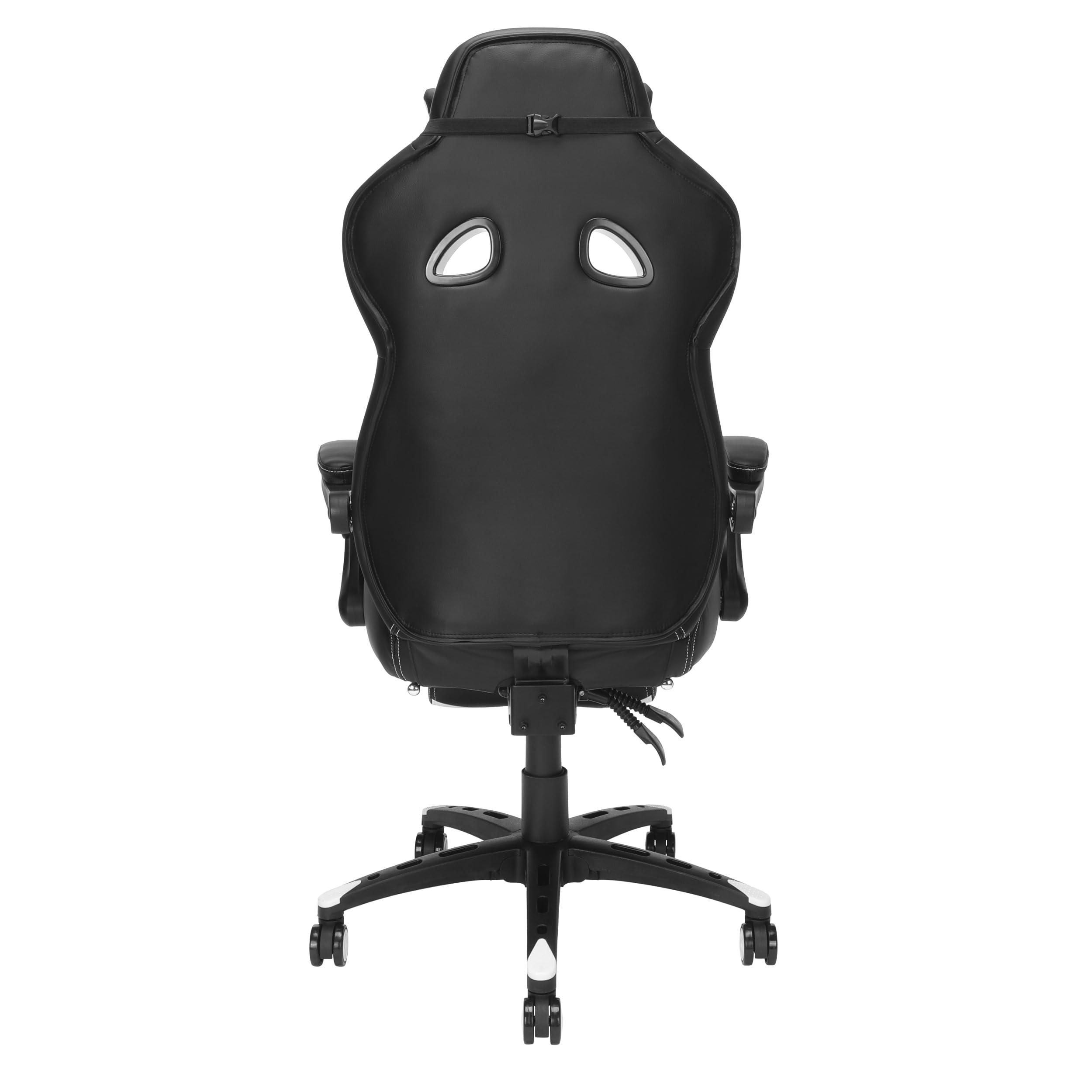 RESPAWN RESPAWN 110 Ergonomic Gaming Chair with Footrest Recliner - Racing Style High Back PC Computer Desk Office Chair - 360 Swivel, Adjustable Lumbar Support, Headrest Pillow, Padded Armrests - 2021 White