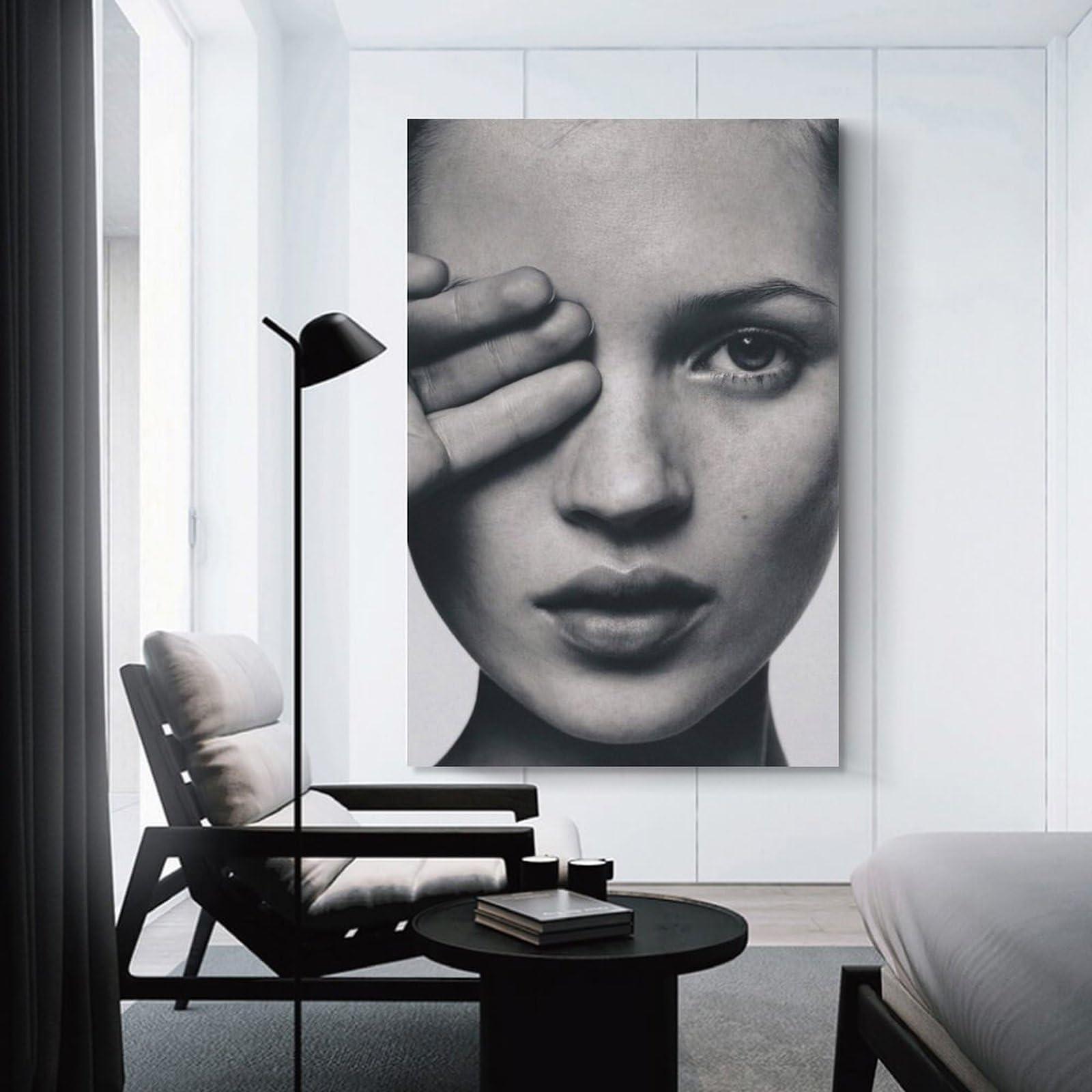 HRGifos HRGifos Kate Moss Fashion Print Poster Canvas Wall Art Poster For Room Aesthetic And Decor Canvas Painting Posters And Prints Wall Art for Living Room Bedroom Decor 20x30inch(50x75cm)