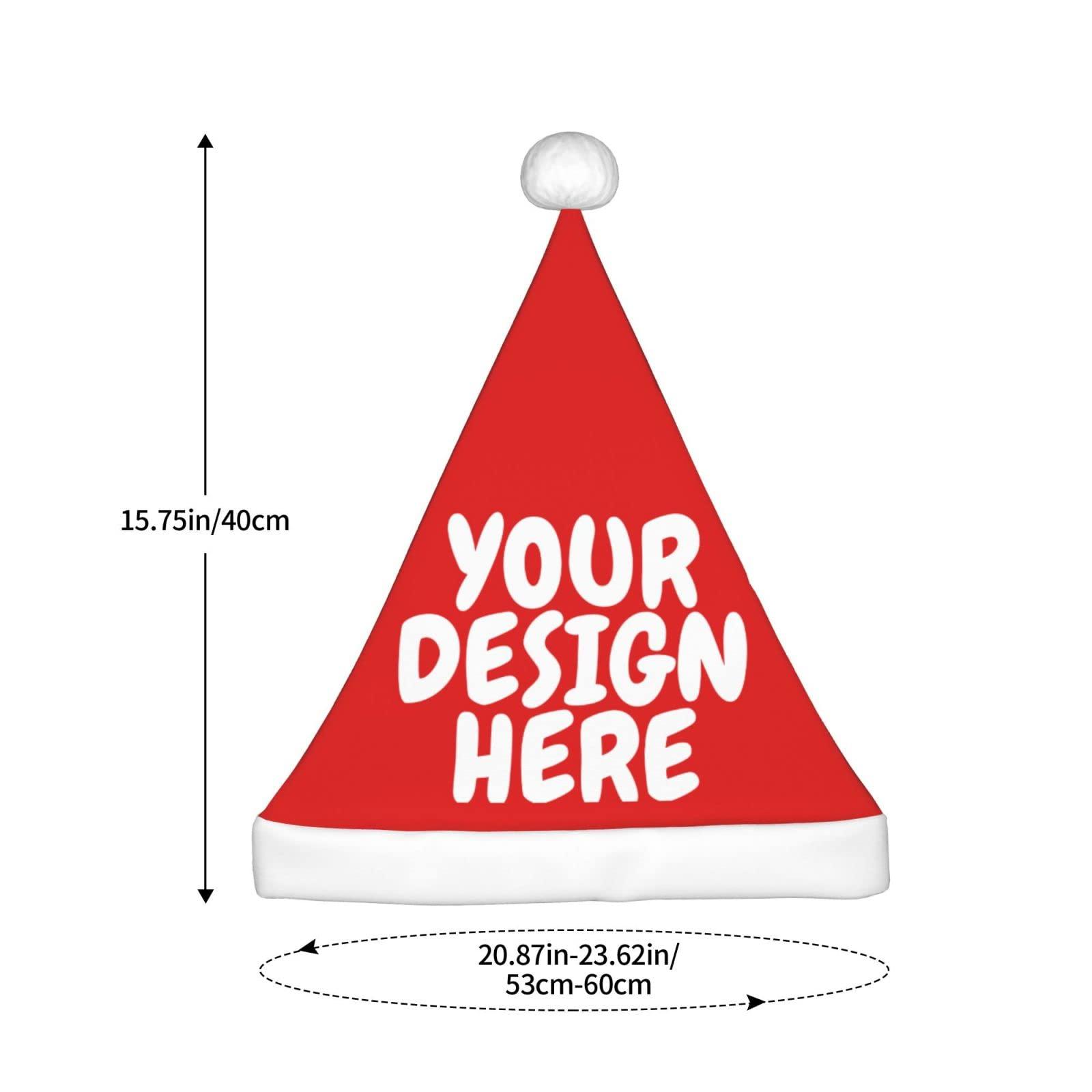 Generic Custom Santa Hat Custom Christmas Hats Hat Add Your Text/Photo/Logo Here Personalized Christmas Hat