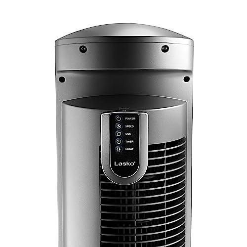 Lasko Lasko Oscillating Tower Fan, Quiet Fans with Remote, for Bedroom, Living Room, Office, Tower Fan with Remote, 3-Speed Timer, 42, Silver T42951