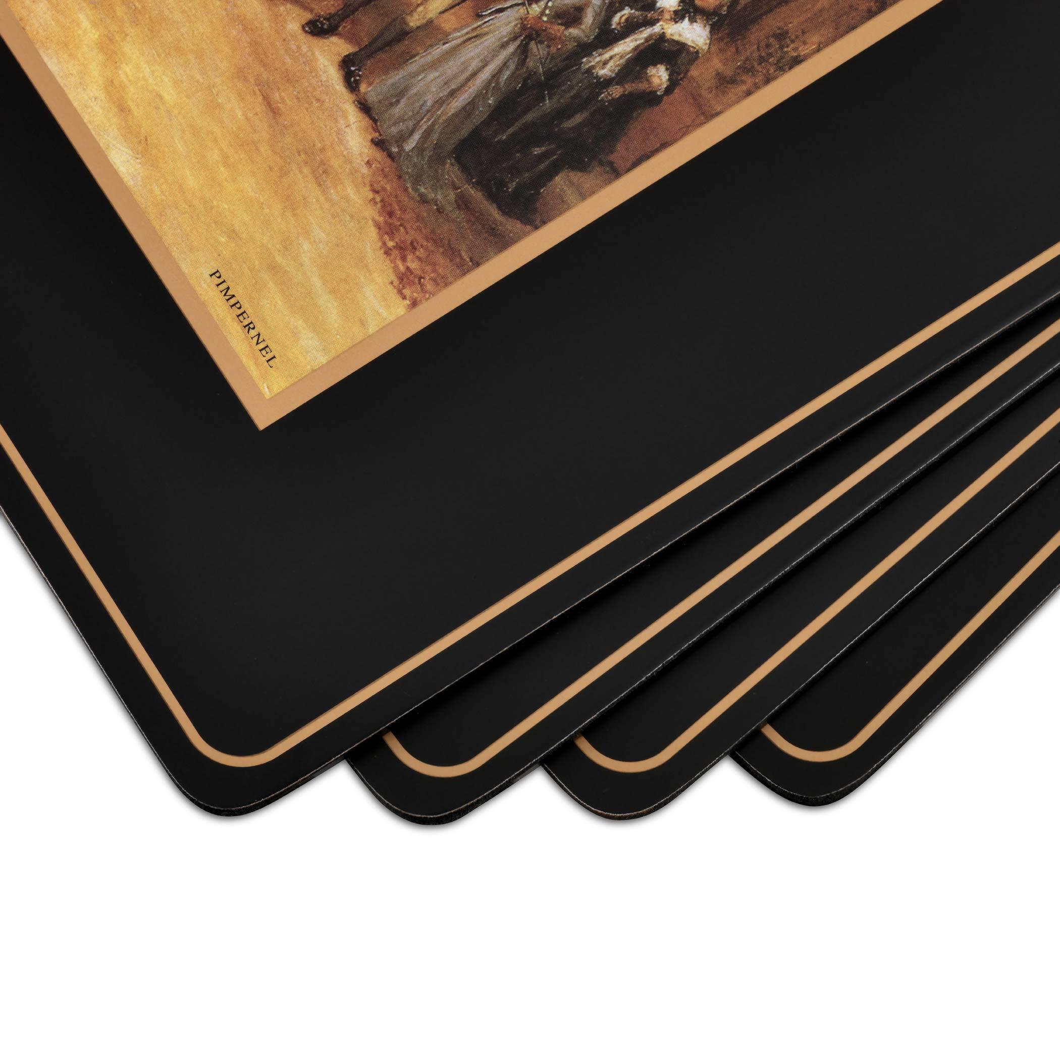 Pimpernel Pimpernel Tally Ho Collection Placemats | Set of 4 | Heat Resistant Mats | Cork-Backed Board | Hard Placemat Set for Dining Table | Measures 15.7” x 11.7”