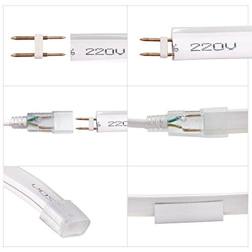 XUNATA XUNATA 66ft LED Rope Neon Light, 110V Waterproof Flexible US Plug 2400 Units SMD 2835 LED Strip Lights for Home Indoor Outdoor Decoration (Pink)