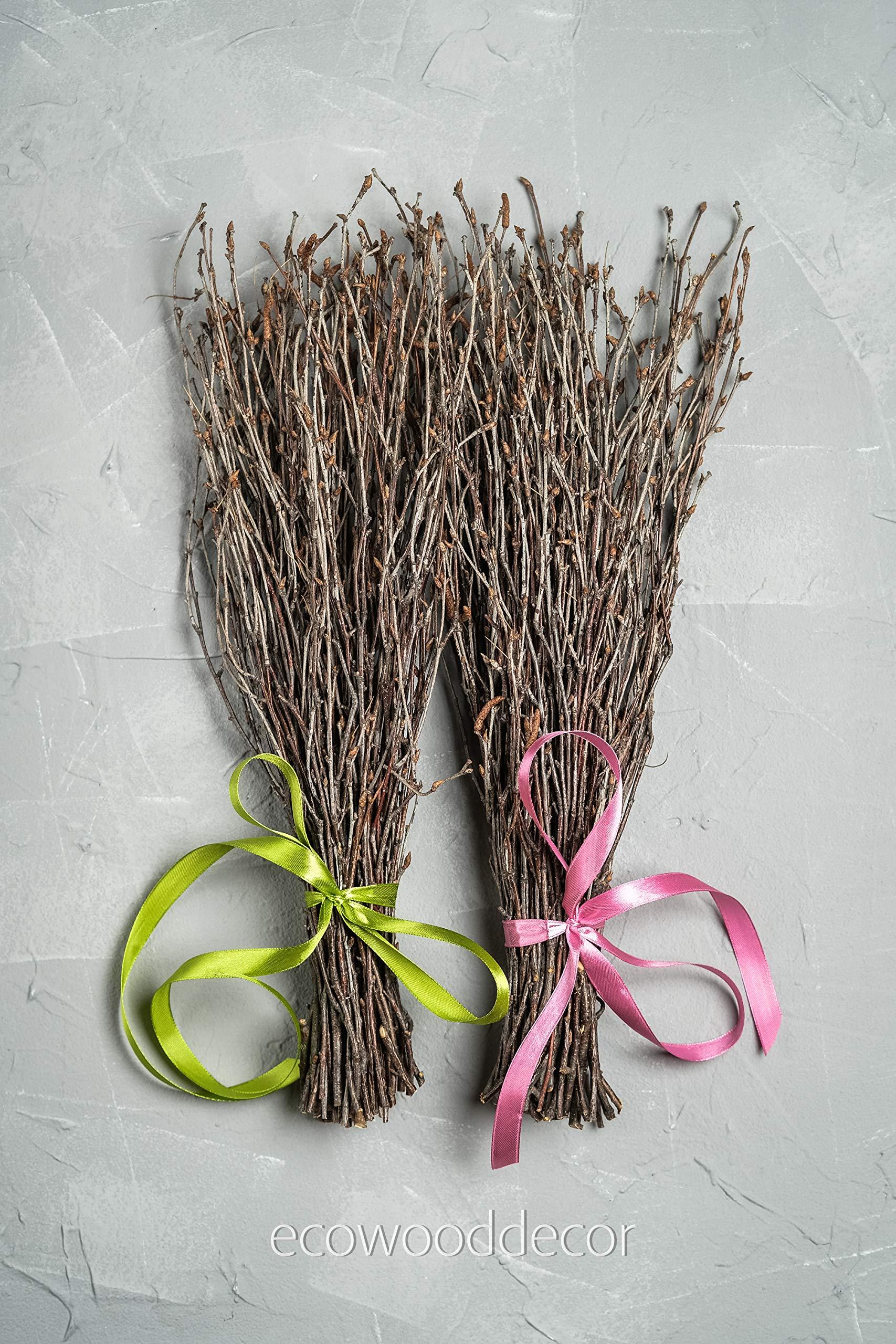 ECOWOODDECOR 200 pcs. 100% Natural Birch Twigs for centerpieces, for Crafts, Set of 4 Bundles. [ECOWOODDECOR] Birch Branches for vase Decoration, DIY, Wedding Decoration Birch Twigs