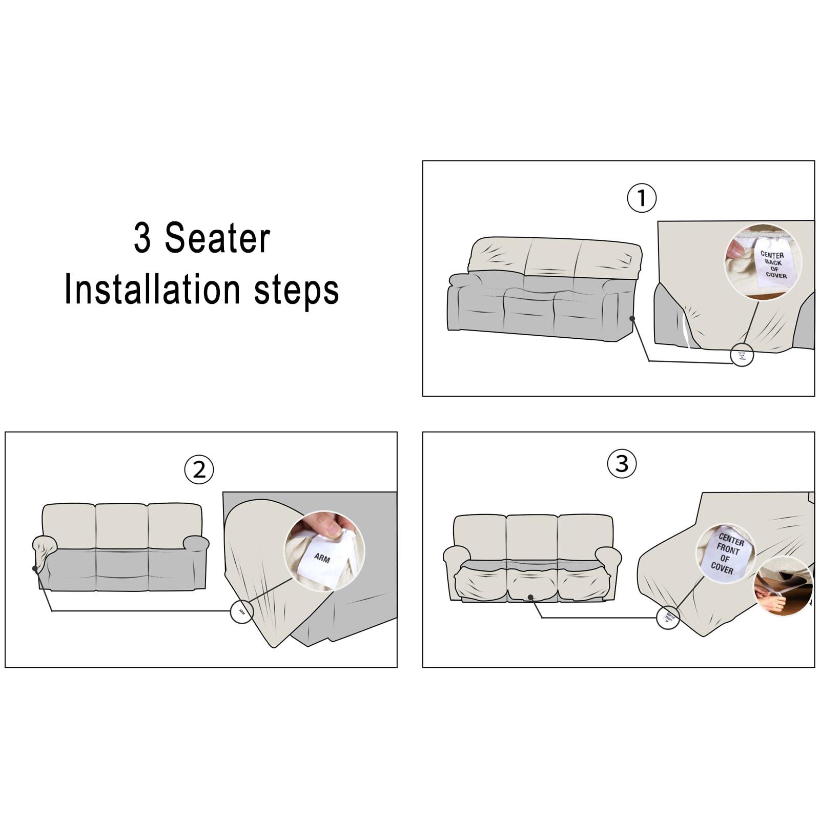 CACXKEP CACXKEP Chair Slipcover Lazy Boy Recliner Covers Recliner Sofa Covers Chair Cover for Recliner Fitted Couch Furniture Protector,C,3 Seater