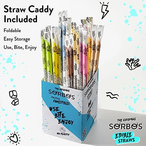 SORBOS Sorbos Edible Straws, Lemon Flavored, Sustainable, Individually Packaged, No Plastic, No Allergens, No Gluten, No PFAS, 100 Percent Biodegradable, 7.4 inches long (Pack of 200)
