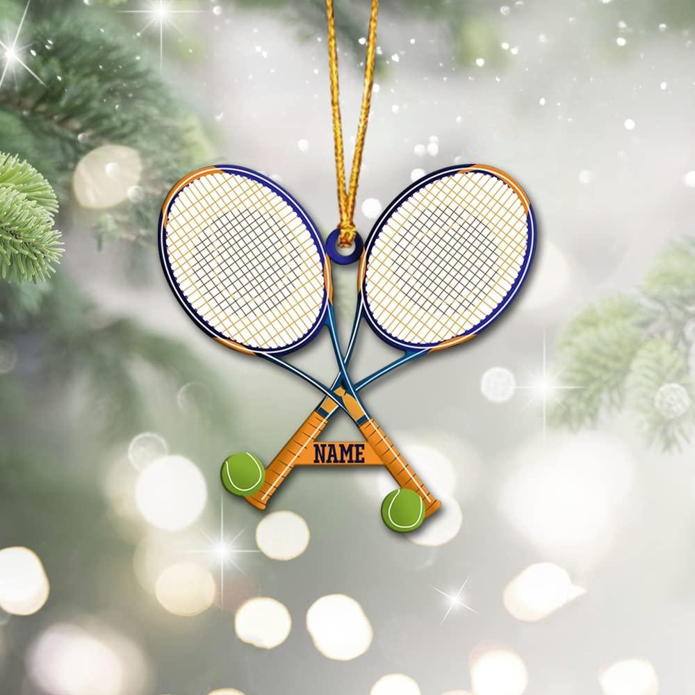 My4gifts Personalized Tennis Ornament, Personalized Girl Boy Tennis Player Christmas Acrylic 2D Flat Ornament, Gifts for Tennis Lovers, Tennis Player, Tennis Christmas Ornament Christmas Tree Decor7