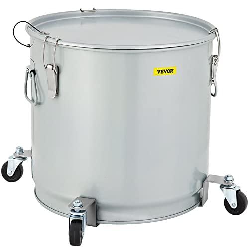 VEVOR VEVOR Fryer Grease Bucket 15.9 Gal, Coated Carbon Steel Oil Filter Pot 60L with Caster Base, Oil Disposal Caddy with 123 LBS Capacity, Transport Container with Lid Lock Clip Nylon Filter Bag