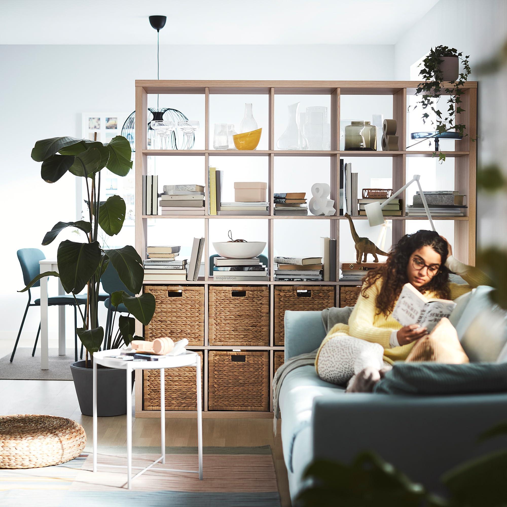 IKEA Ikea KALLAX shelving unit, 182x182 cm, white stained oak effect