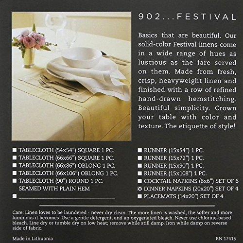 SFERRA Sferra Festival 100% Linen Hemstitched Dinner Napkins - Sea Mist