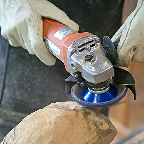 King Arthur's Tools King Arthur's Tools Original and Patented Round Coarse Blue Holey Galahad Tungsten Carbide Disc for Woodworking, Shaping, and Smoothing - Fits most Standard 4 1/2", 115-125mm Angle Grinders #47851 RCB