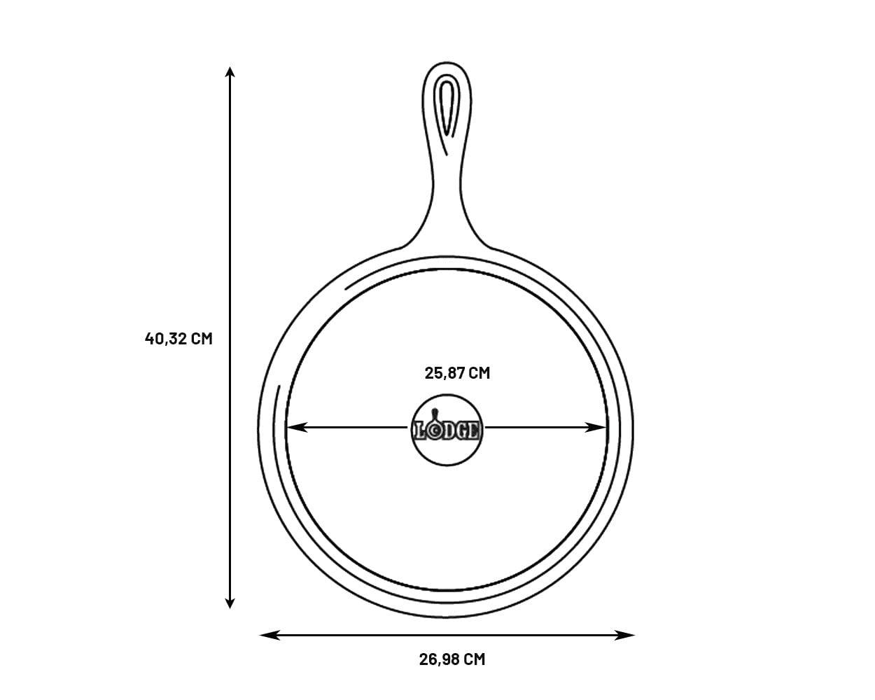 Lodge Lodge Cast Iron Round Griddle with Red Silicone Hot Handle Holder, 10.5-inch