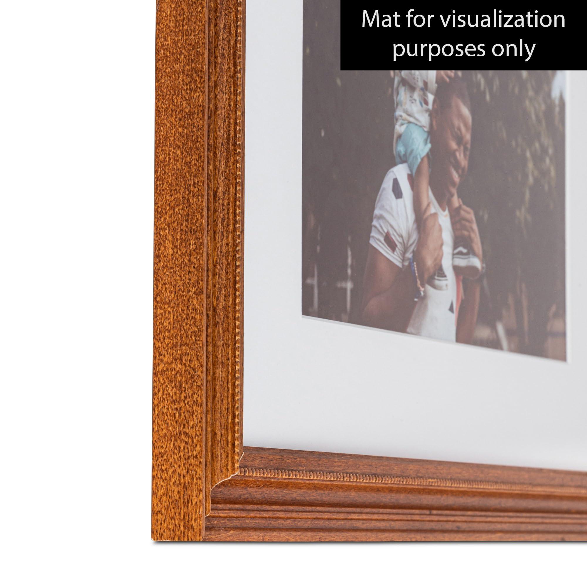 ArtToFrames ArtToFrames 17x21 Inch Brown Picture Frame, This 1.25 Inch Custom Wood Poster Frame is Honey - Comes with Foam Backing 3/16 inch and Regular Acrylic (FBPL0066-81375-YHNY-17x21)