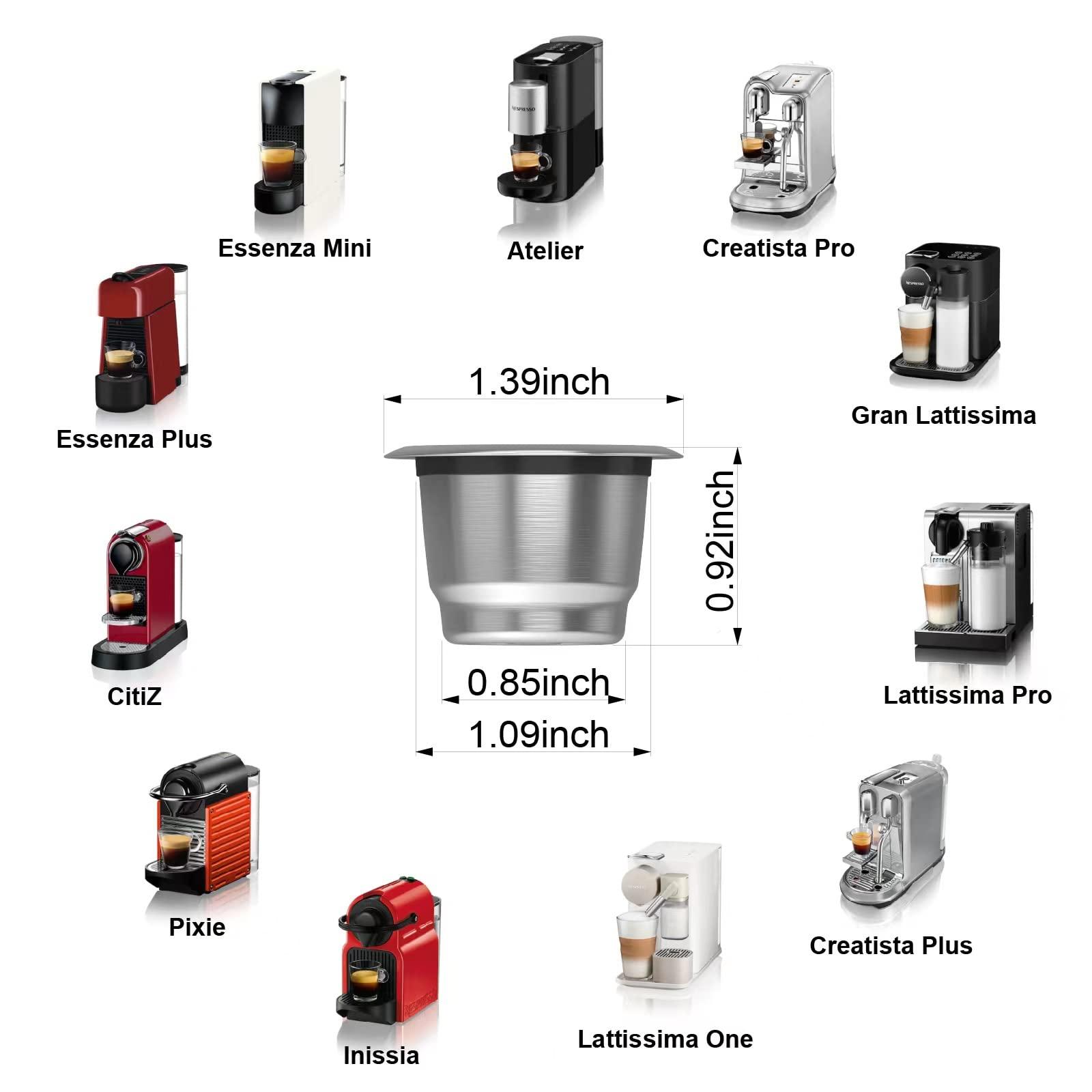 Triplot Reusable Capsules for Nespresso OriginalLine - 6pcs Refillable Coffee Pods,Stainless Steel Cups Compatible for Nespresso OriginalLine Machine (6Pods+100pcs Lids+Storage Board)