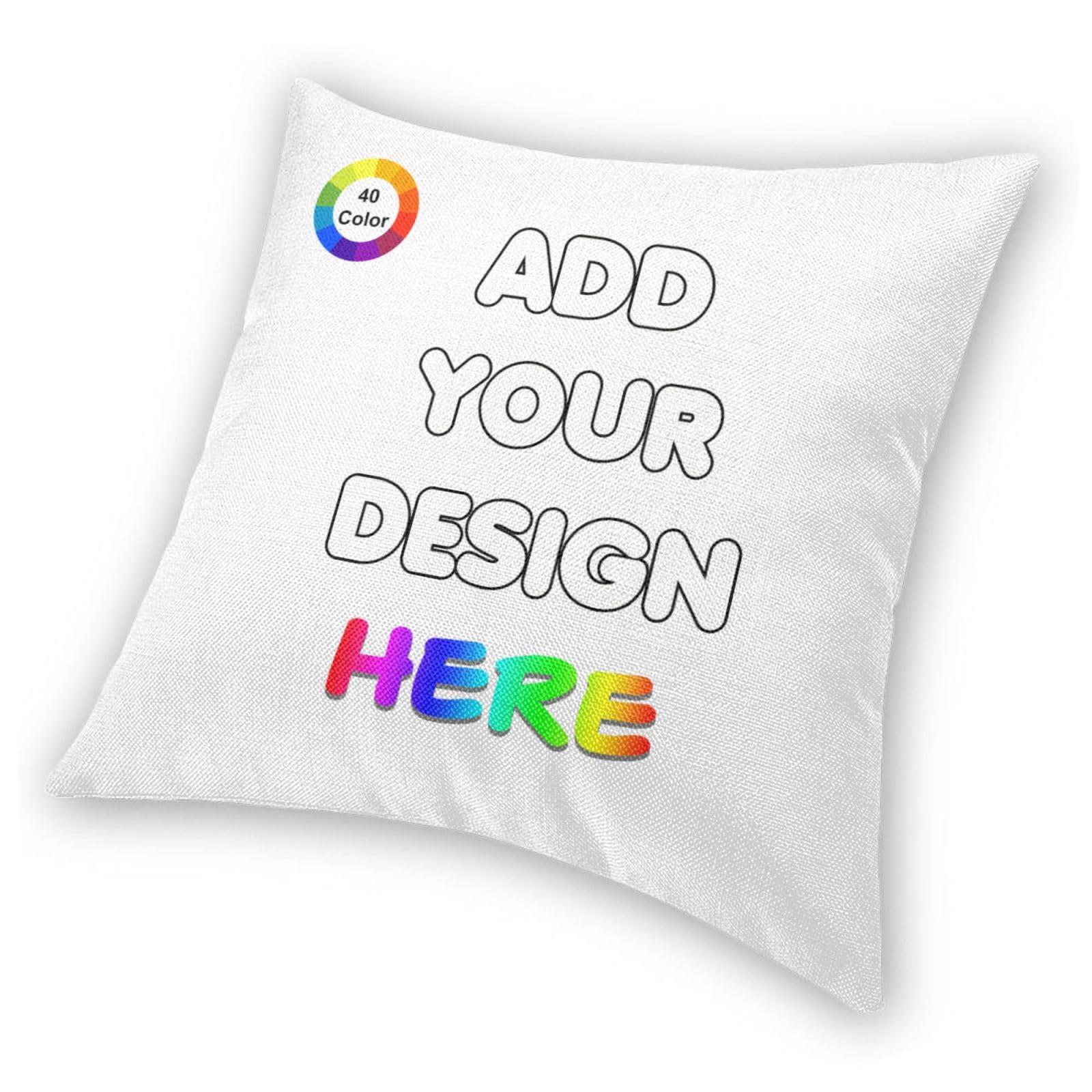 PVJIEMS PVJIEMS Personalized Pillowcase with Photo Text Name, Two-Sides Printed Throw Pillow Cover for Birthday Christmas Anniversary, Couple Dad Mom Son Daughter Family Love Gifts,White,22x22