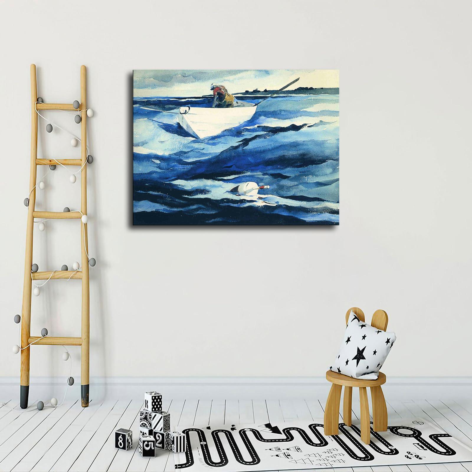 EviKoo EviKoo Andrew Wyeth The Lobsterman Picture Poster Canvas Wall Art HD Printing Modern Aesthetics Home Office Cafe Living Room Bedroom Home Garage Decor (1620inch-No Framed)