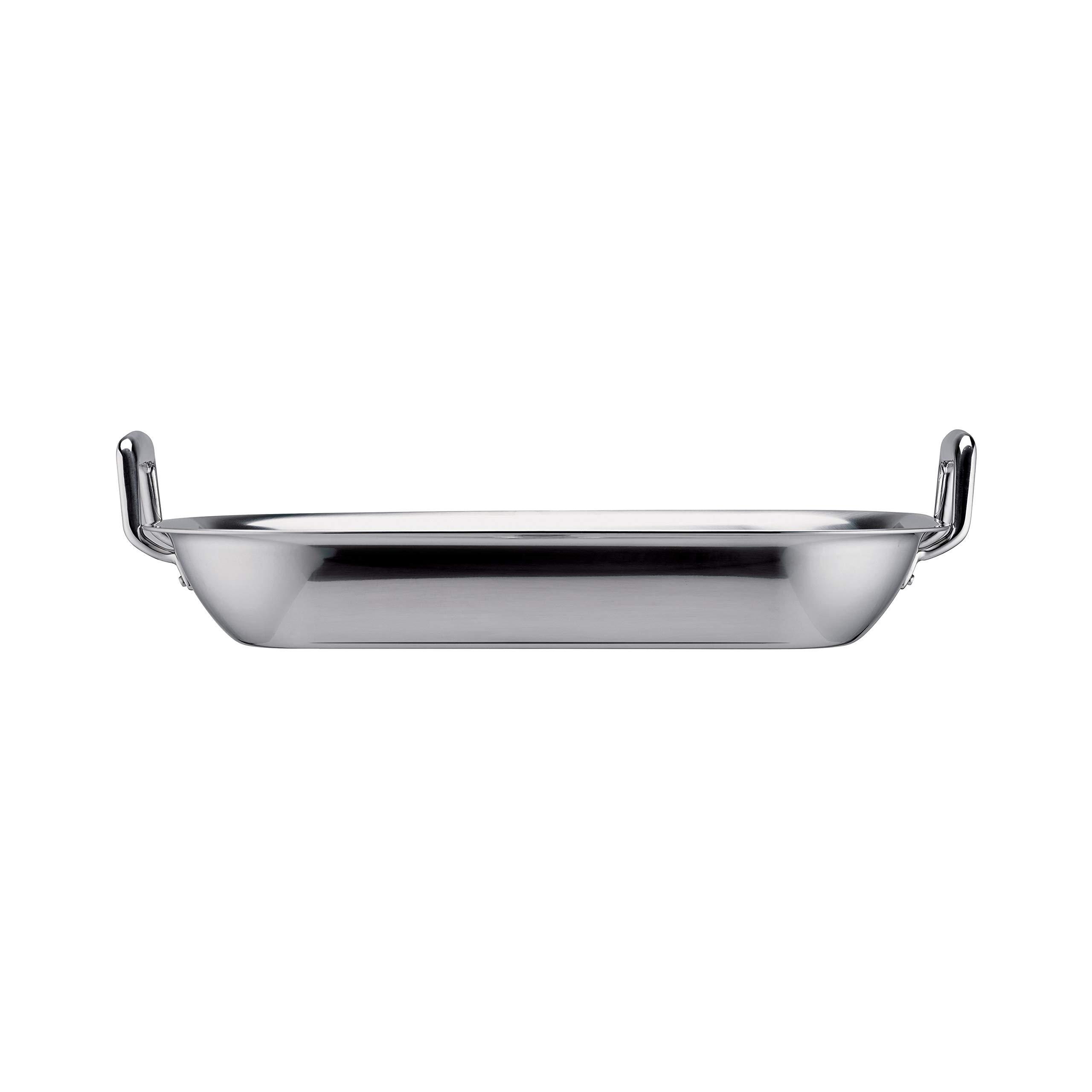Tramontina Tramontina 16.75-Inch Stainless Steel Roasting Pan with Rack, Flared Edge Turkey Roaster for Oven, Dishwasher Safe, Made in Brazil