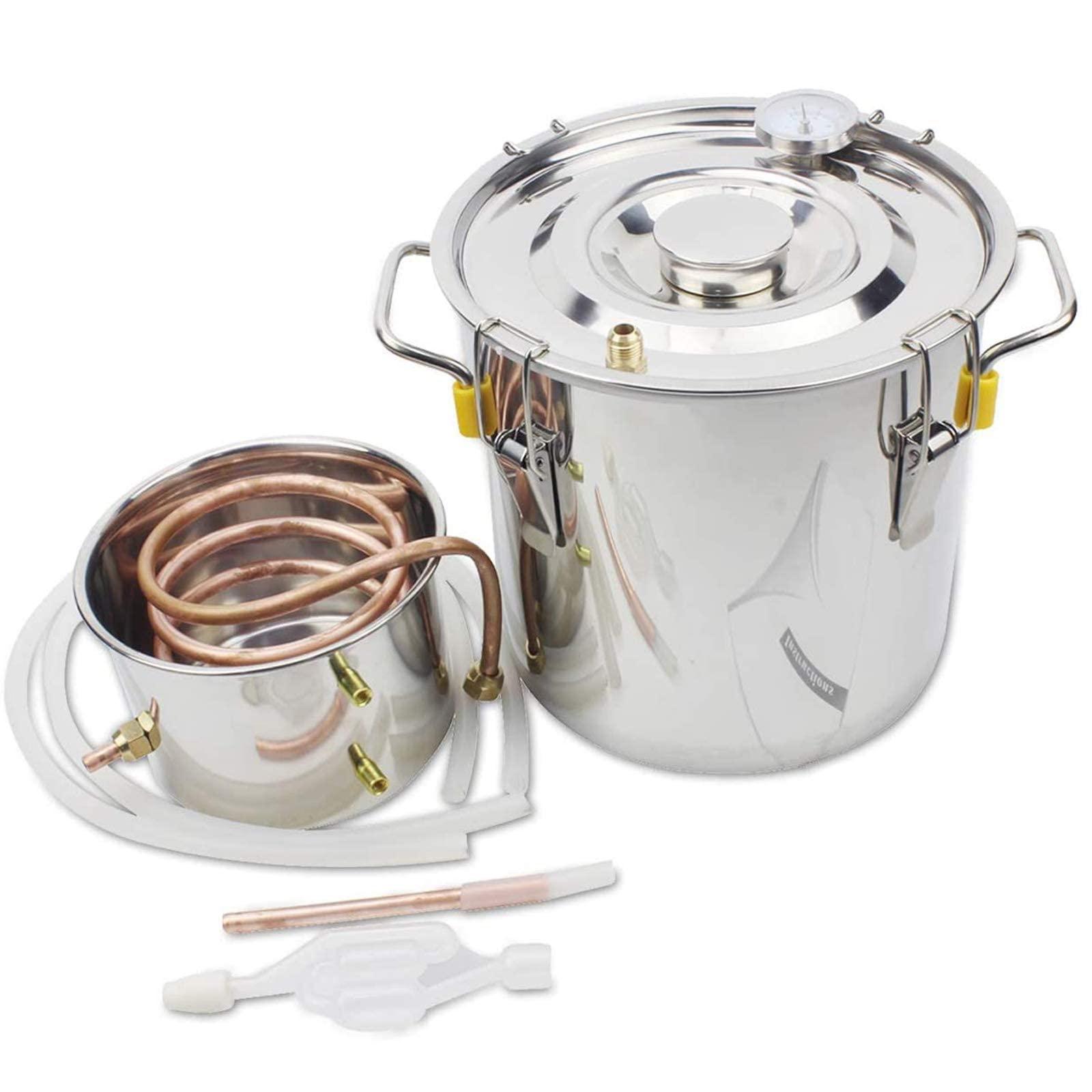 HKMA Stainless Steel Water Distiller with Built-in Thermometer and Copper Tube, Home Brewing,12l/3gal