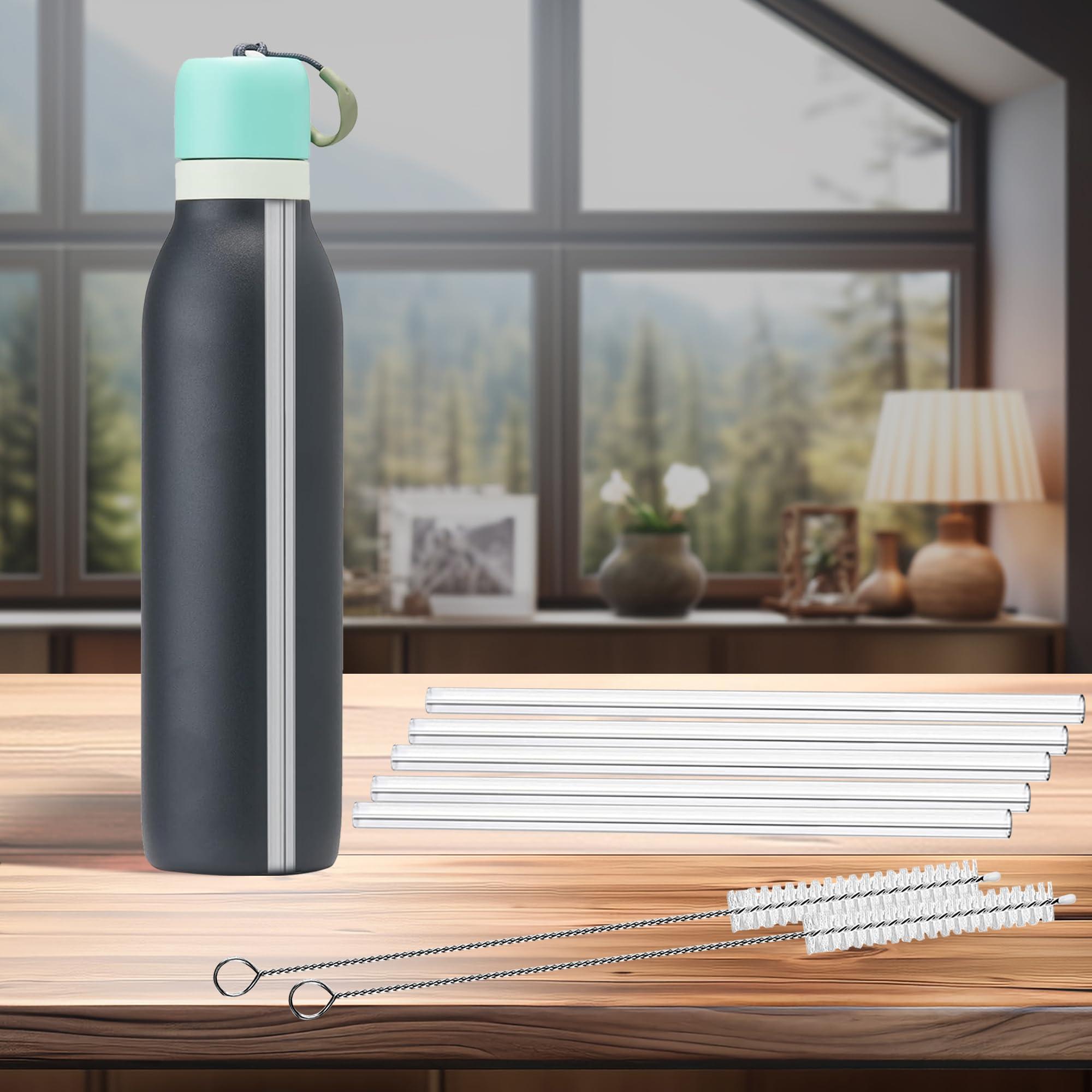 Ehzyaz 5PCS Replacement Straws for Owala Water Bottle 24 oz, Straw Replacement with 2 Cleaning Brush for Owala FreeSip Twist 24oz Cup, Accessories Set Include 5pcs for Owala Straws and 2 Straw Cleaner Brush