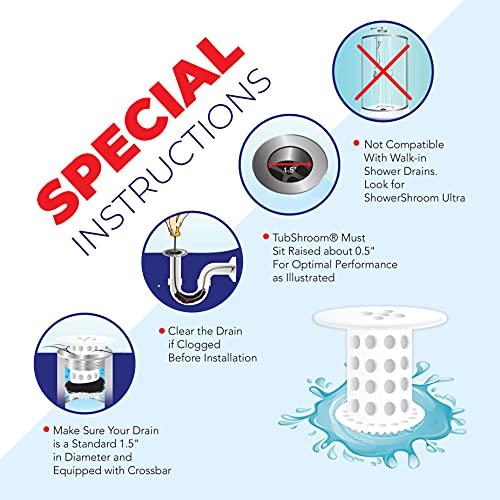 TubShroom TubShroom The Revolutionary Tub Drain Protector Hair Catcher/Strainer/Snare, White, 2.25 x 2.25 Inch