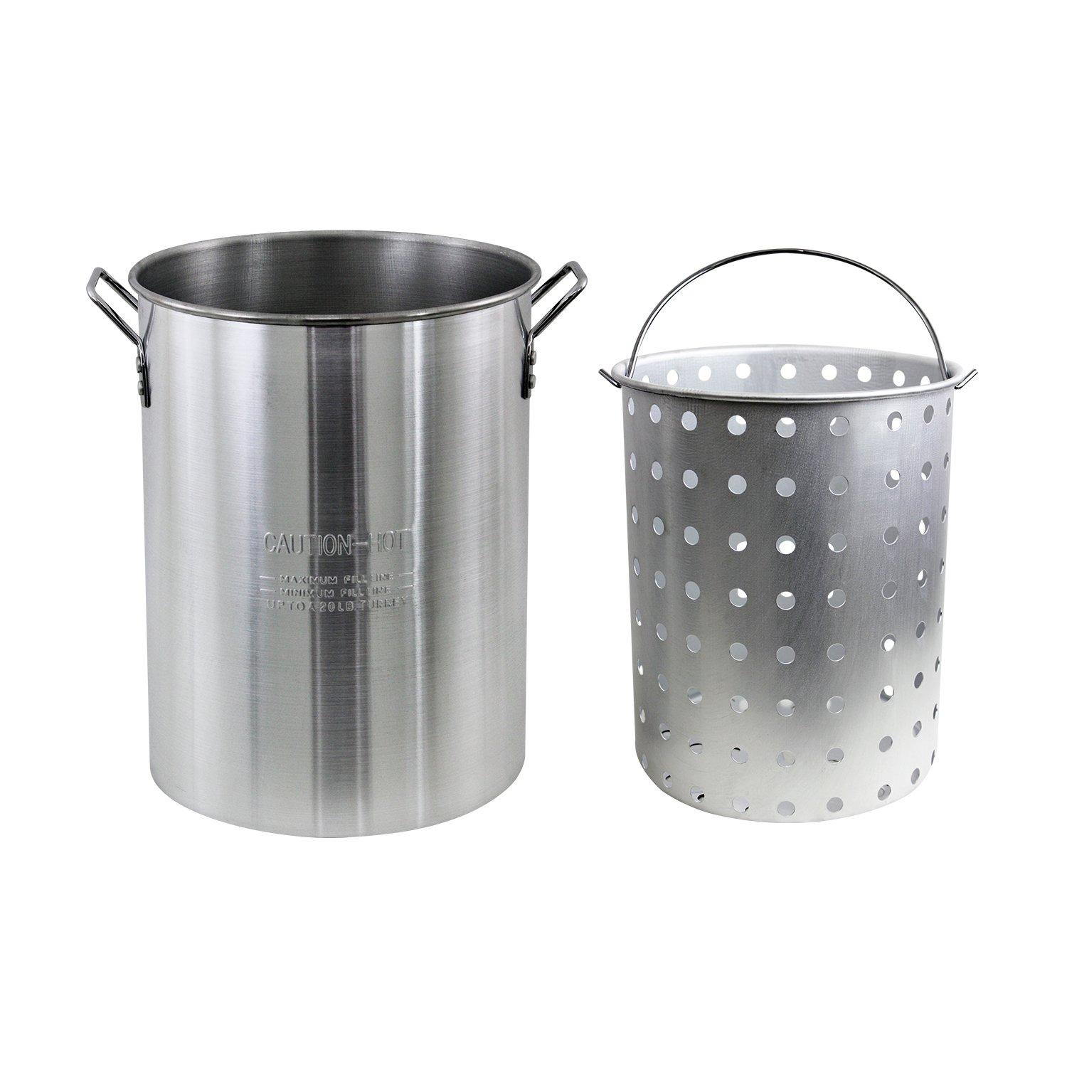 Chard Chard ASP30, Aluminum Perforated Safety Hanger, 30 Quart Stock Pot and Strainer Basket, 1, Stainless Steel