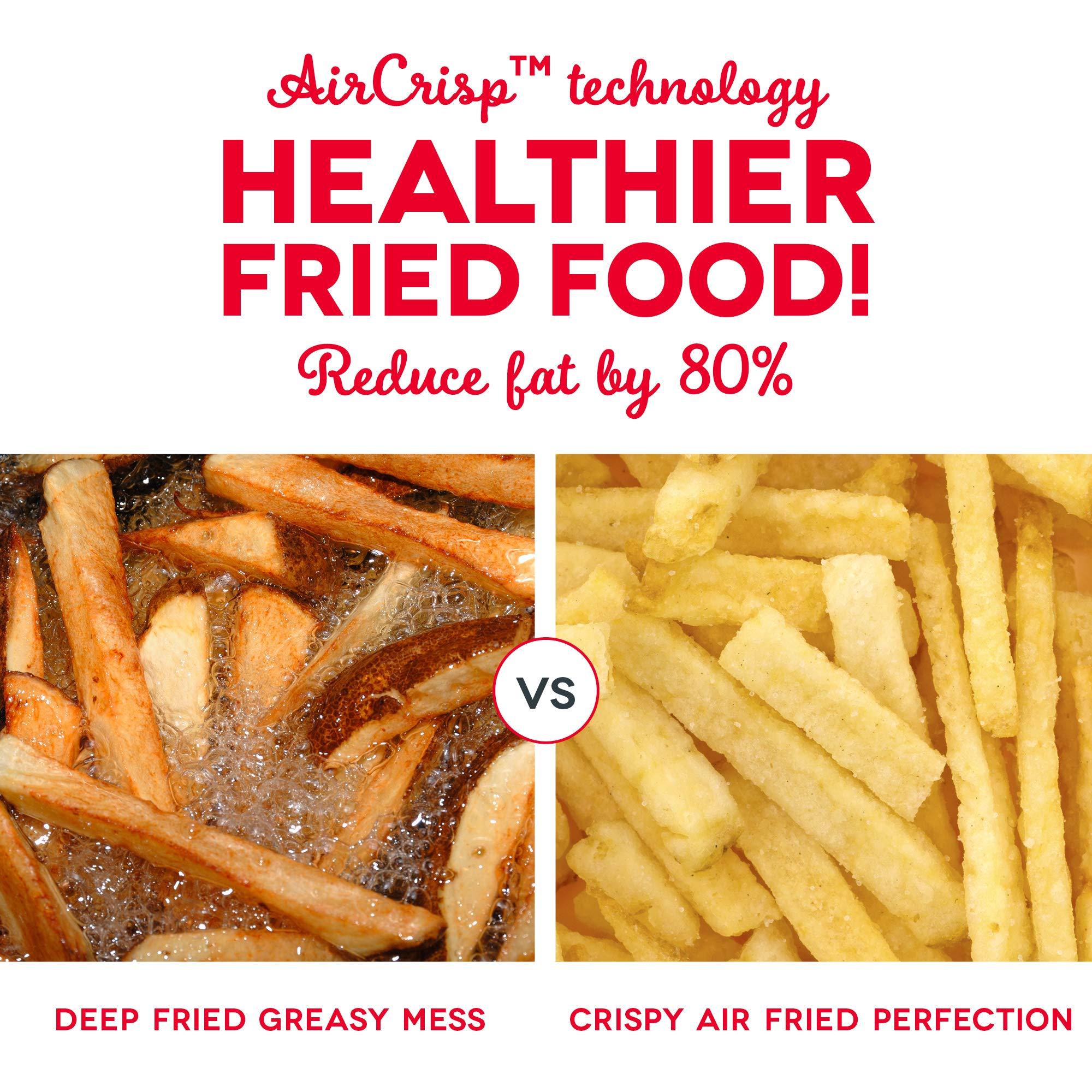 DASH DASH Compact Air Fryer Oven Cooker with Temperature Control, Non-stick Fry Basket, Recipe Guide + Auto Shut off Feature, 2 Quart - Grey