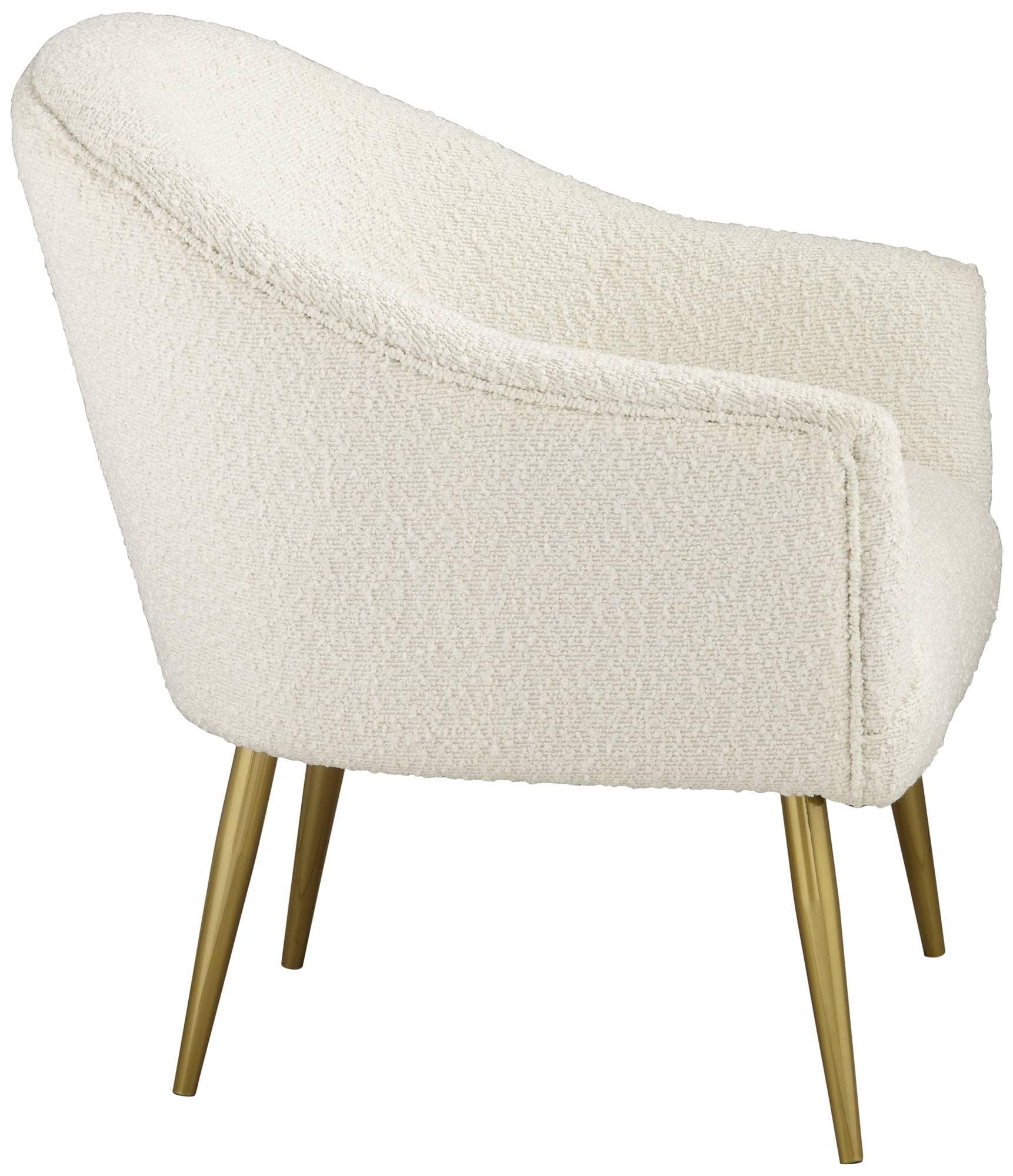 55 Downing Street 55 Downing Street Lina White Sheep Accent Chair with Gold Legs