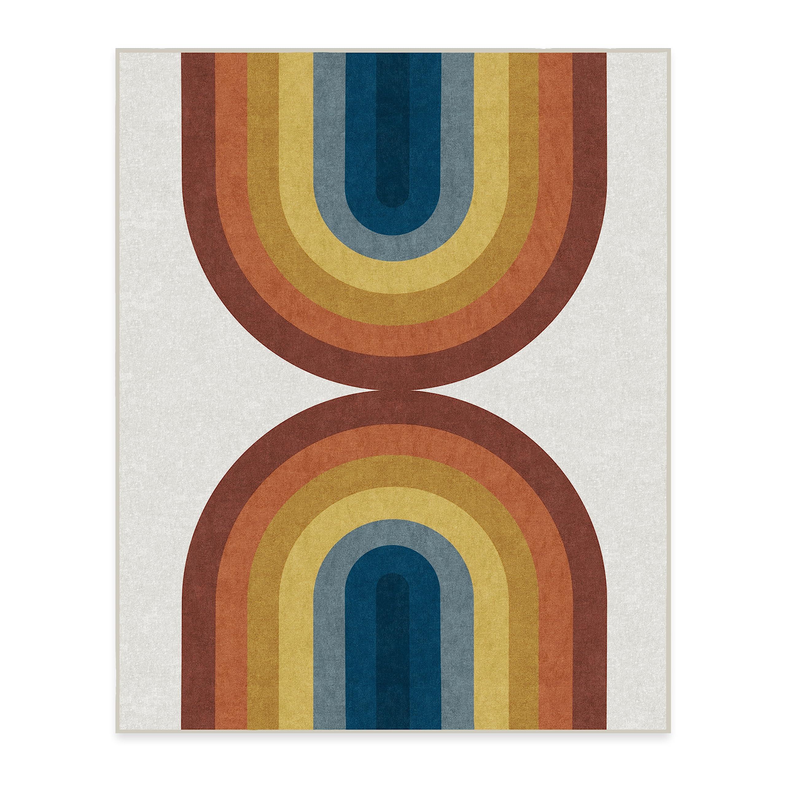 RUGGABLE Ruggable Washable 8x10 Large Area Rug, Absida Rainbow, Premium Modern Rugs Rainbow, for Living Room, Bedroom, Kitchen, Office, Classroom with Gripper Non Slip Pad