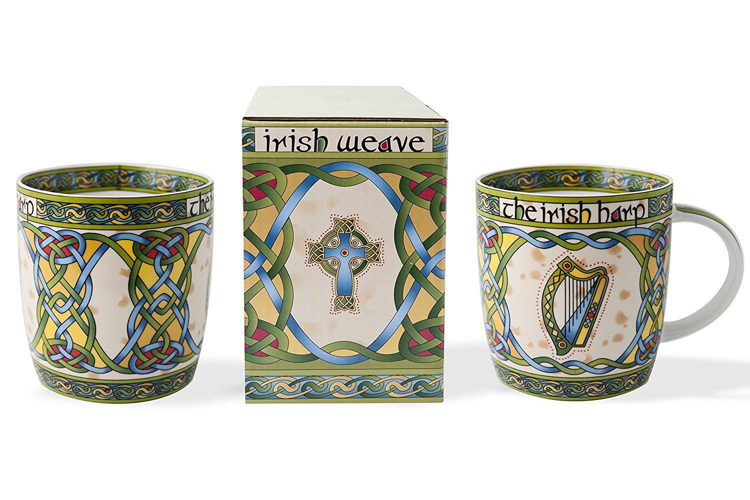 Royal Tara Royal Tara Irish Harp Mug Set - Matching Irish Box Bone China Cup Capacity is 370ml/12.5fl Kitchenware Present Gift (2)