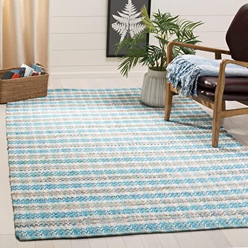 Safavieh SAFAVIEH Montauk Collection Runner Rug - 2\'3\" x 8\', Blue & Multi, Handmade Cotton, Ideal for High Traffic Areas in Living Room, Bedroom (MTK950B)