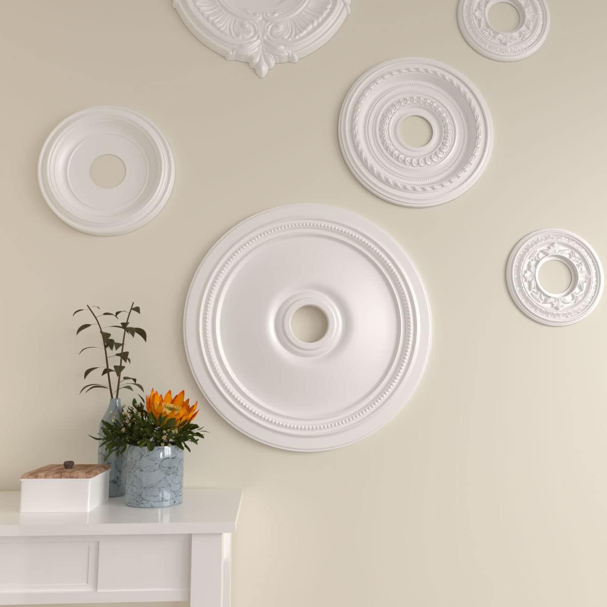 Ekena Millwork Ekena Millwork CM24DI Diane Ceiling Medallion, 24\"OD x 3 5/8\"ID x 1 1/4\"P (Fits Canopies up to 6 1/4\"), Factory Primed