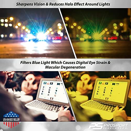 proSPORT proSPORT Safety Bifocal Glasses Yellow Lens +2.00 z87 Semi Rimless Night Driving for Men and Women