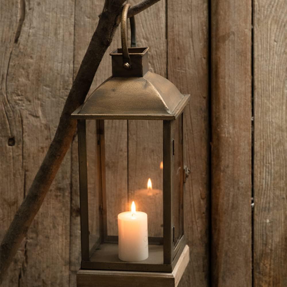 BOOMLATU BOOMLATU Gold Lantern Candle Holder Centerpiece 23.6in Tall,Metal Candle Lanterns with Glass for Indoor Outdoor Events Parities and Weddings (Large)