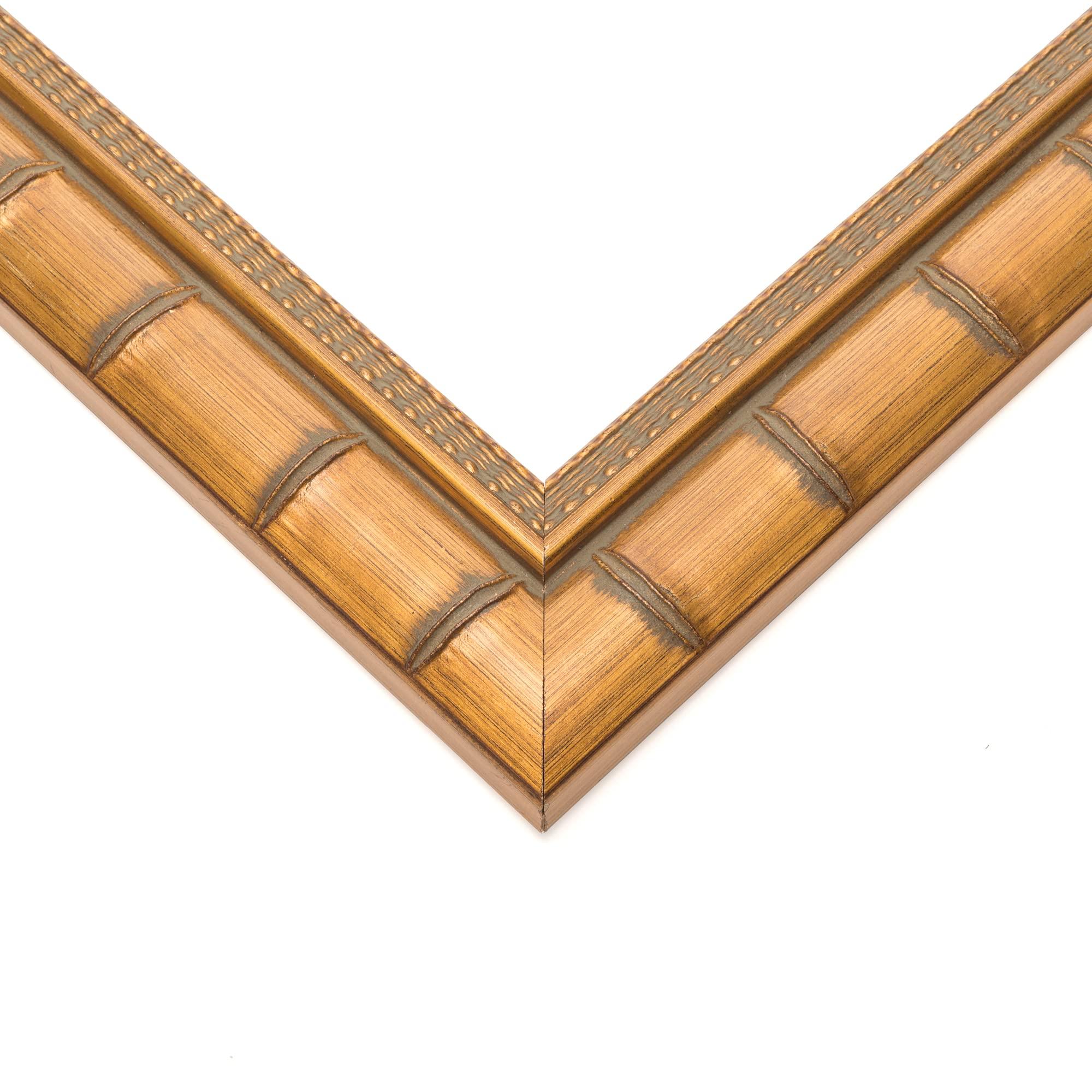 Poster Palooza Poster Palooza 16x22 Frame Gold Bamboo 1.5 Inch Moulding Width Solid Wood Picture Frame with UV Acrylic Plexiglass, Foam Board Backing & Hanging Hardware Included