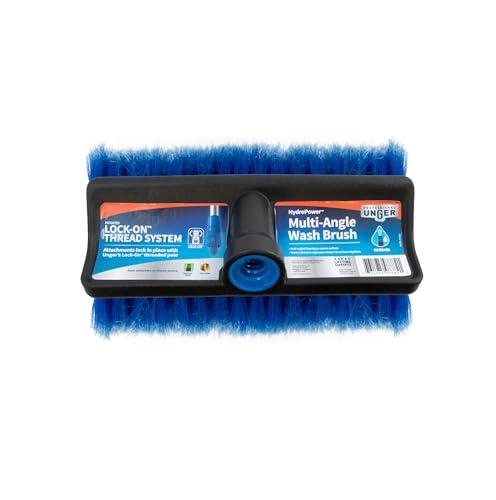 Unger Unger Professional Lock-On 10 Bi-Level Soft Wash Brush  Compatible with Lock-On 48\" Water-Flow Pole, Cleaning Brush, Wash Brush, Outdoor Brush, Great for Patios, Siding, Windows, Cars & Boats