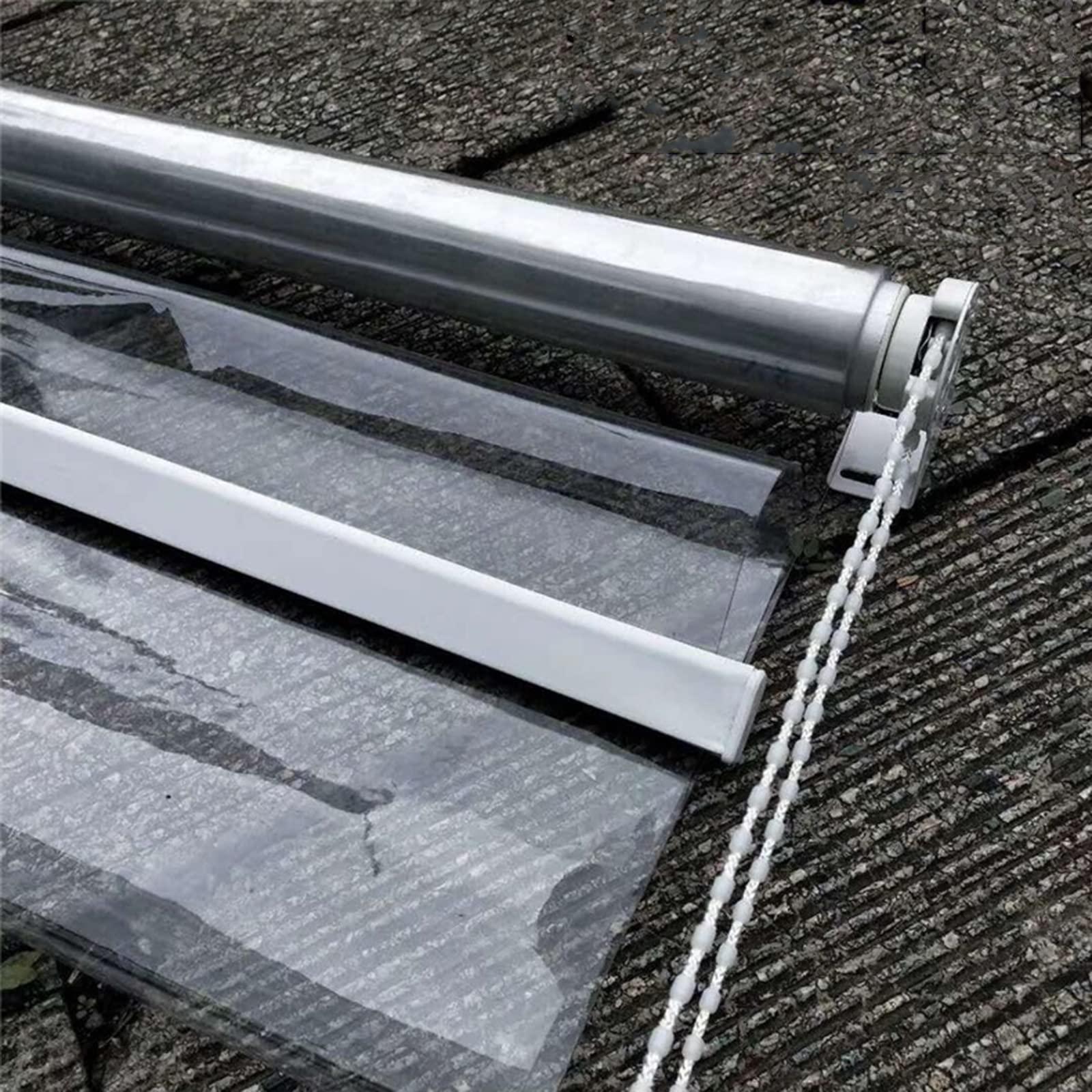 SHUGUANGGUDE Clear Roll Up Blinds Outdoor Garden,Transparent Waterproof Roller,Dust-Proof Windproof PVC Vinyl Plastic Roller Blinds/Curtain,Rainproof Curtain for Bedrooms,Bathroom,70x120cm/27.5x47.2in
