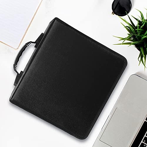 Siveit Siveit CD/DVD Binder, CD DVD Case Holder Binder 400 Capacity CD/DVD Wallet Storage Booklet Album Box (White Binder, Black)