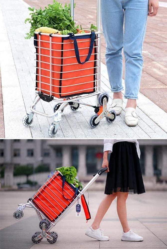 RUBYOH RUBYOH Shopping Cart Trolley Stair Climbing Cart Holds Up to 110 Lbs Light Weight Trolley with Rolling Eight-Wheel Bold for Laundry Grocery Camping and Sport Events