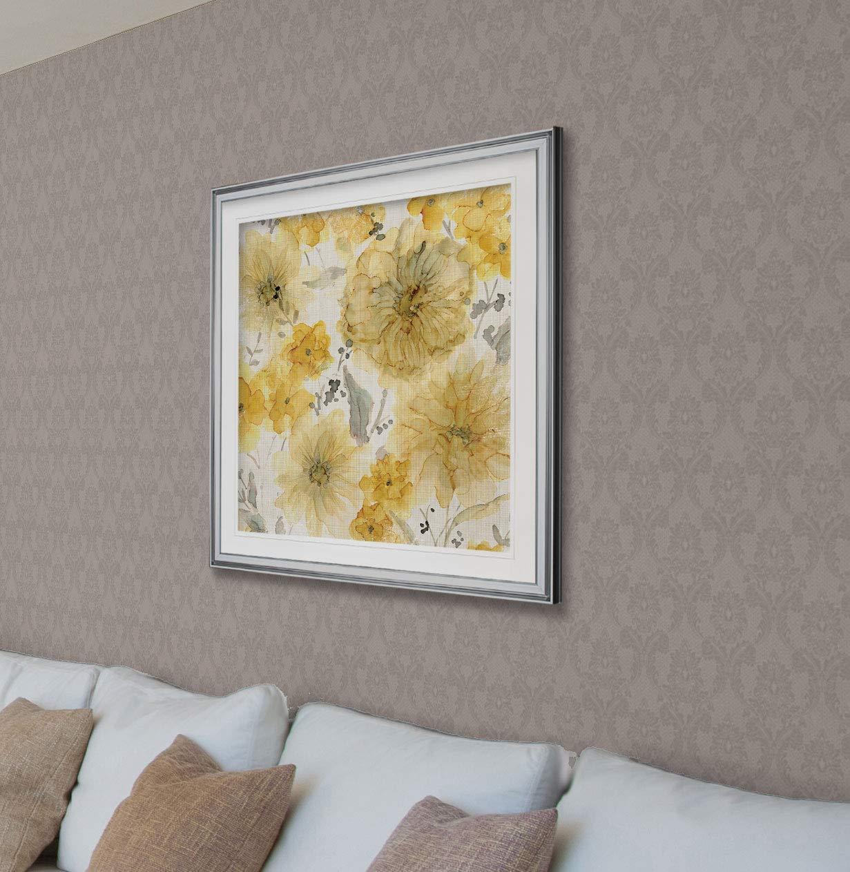 Renditions Gallery Renditions Gallery Sunshine and Linen Abstract Artwork Contemporary Art Framed Yellow Flower Pictures Giclee Prints Home Wall Decor