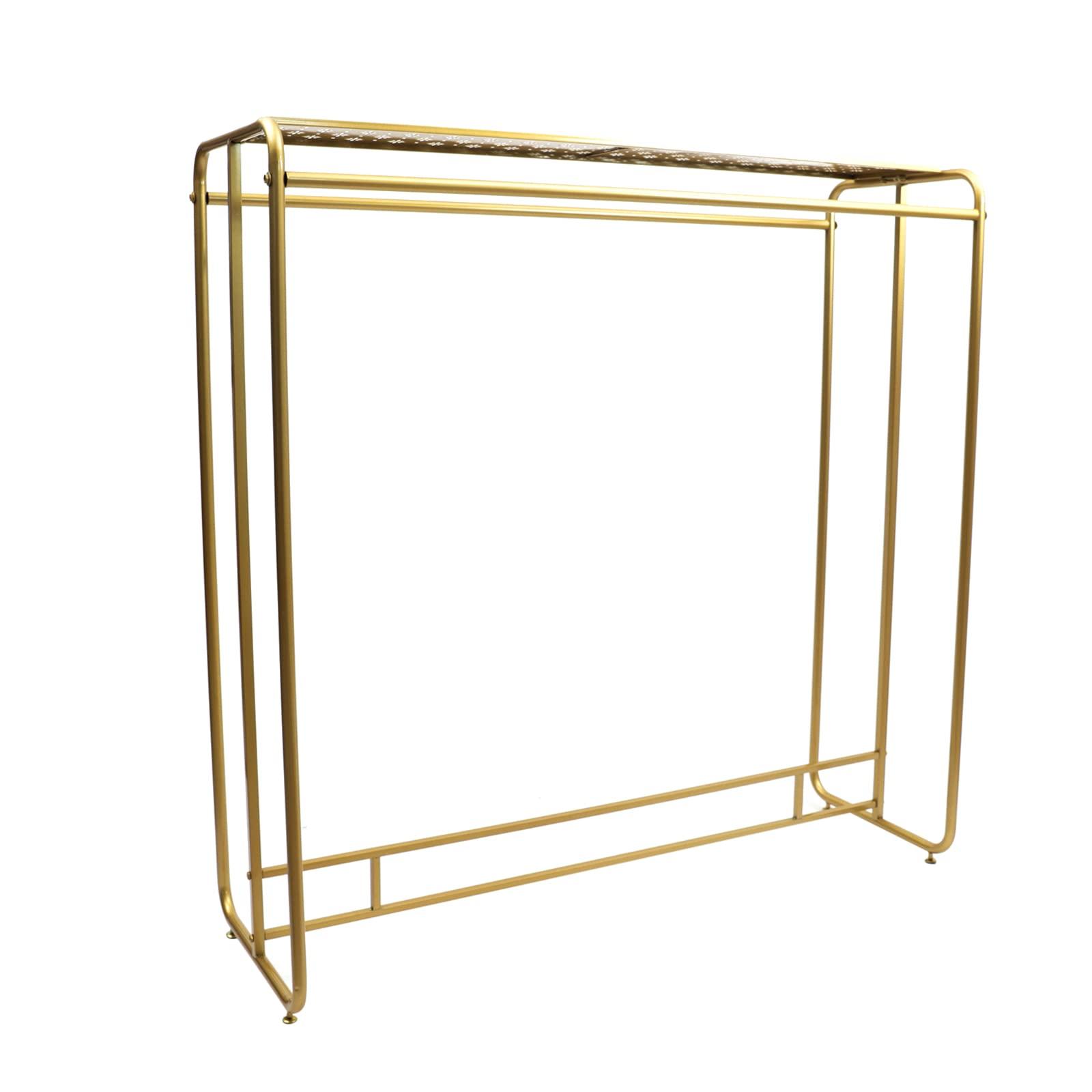 Eapmic Modern Clothes Retail Heavy Duty Garment Racks,Metal Clothing Store Hanger Storage Shelves,Floor-Standing Display Rack for Laundry Drying Rack Display Racks Garment Racks (Gold Double Rod,59"H)