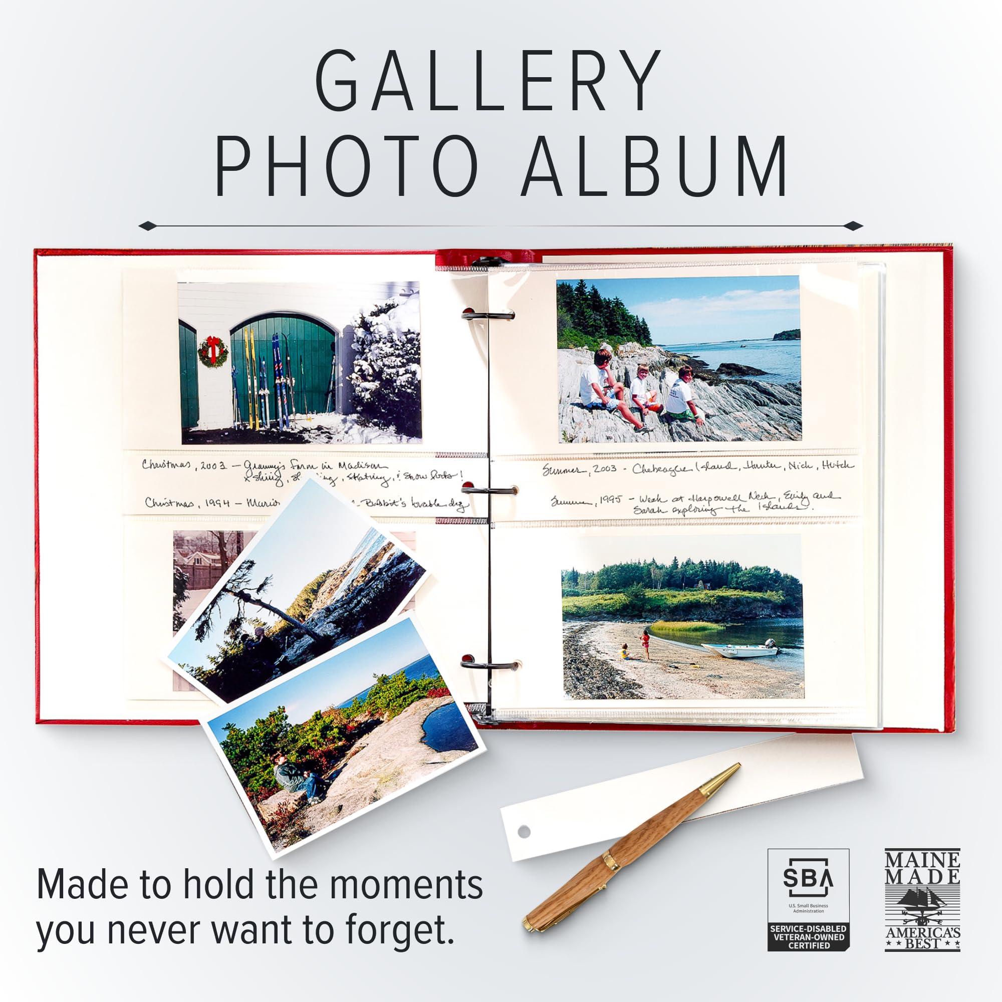 Gallery Leather Gallery Leather Photo Album 4x6-3 Ring Binder Photo Album, 60 Pages for 120 Photos, Fillable, Can Fit 8x10 and 5x7 Photos, Handcrafted - Acadia Tan - 11.75 x 10.5 \", Gallery