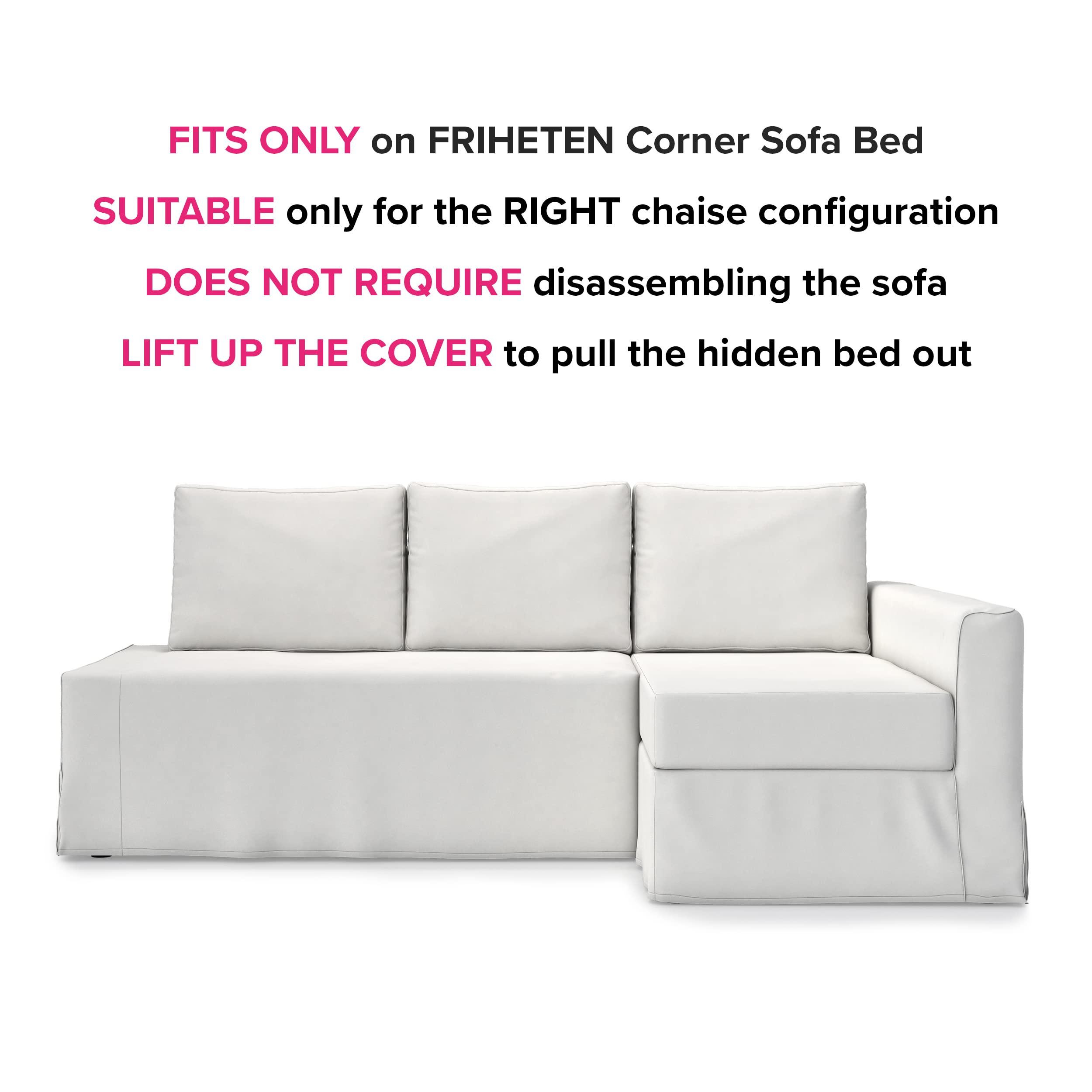 TLYESD TLYESD Easy Fit Friheten Couch Cover Replacement for IKEA Friheten Sofa Cover, Friheten Sleeper Sofa Cover, Friheten Cover Only!(Foggy Grey, Right Chaise)