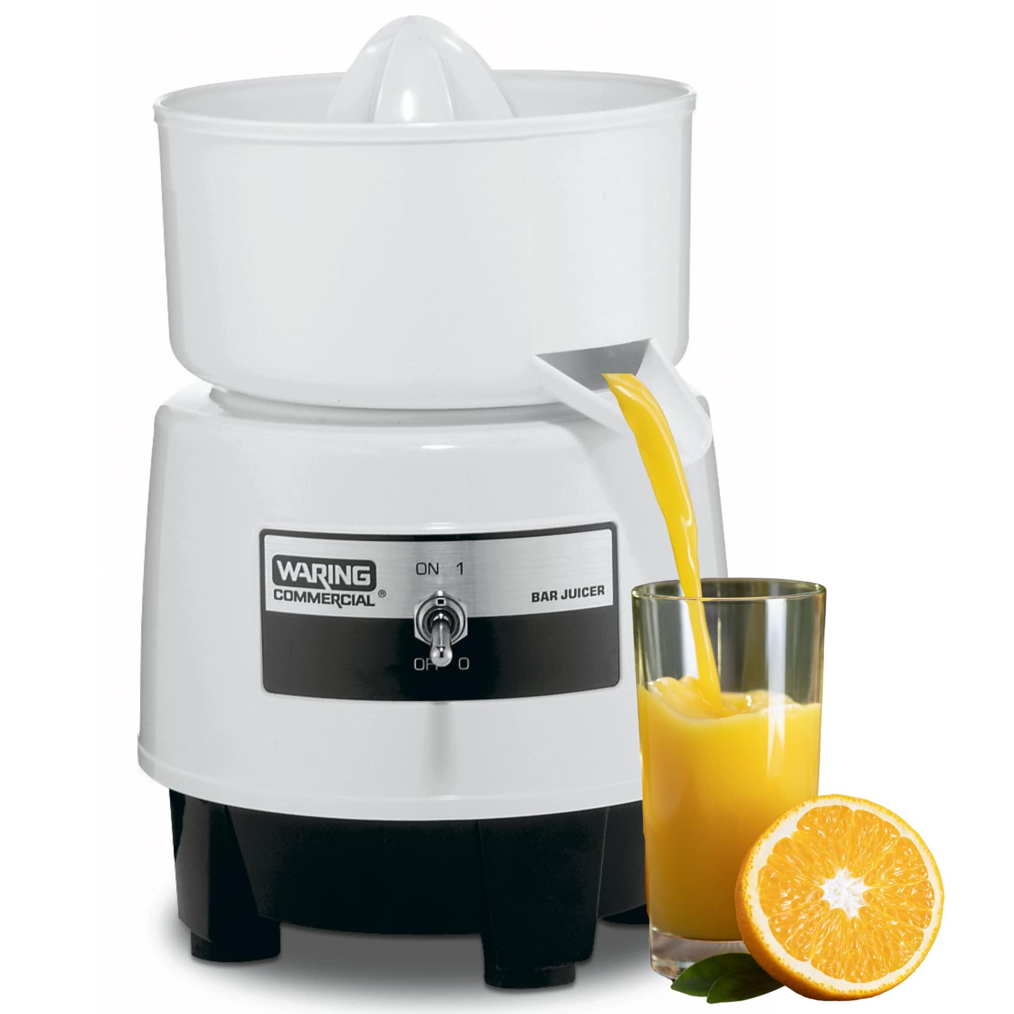 Waring Waring Commercial BJ120C Compact Citrus Juicer, 120V, 5-15 Phase Plug,White, 34 Ounce