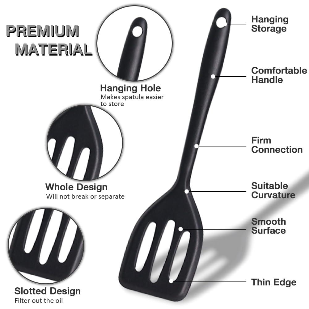 Pharamat Pharamat Small Silicone Serving Spatula Set of 4, Mini Silicone Spatula Turner for Kitchen Use, Small Silicone Spatulas for Egg, Steak, Pancake