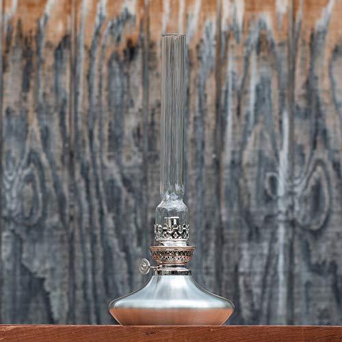 DANFORTH Danforth Pewter Mariner Oil Lamp - 14” High with Glass Chimney, Made in USA