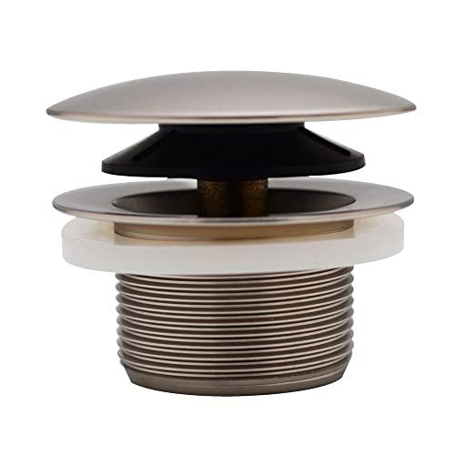 Westbrass Westbrass D398R-07 1-1/2\" NPSM Coarse Thread Mushroom Tip-Toe Bathtub Stopper Bath Drain, 1-Pack, Satin Nickel