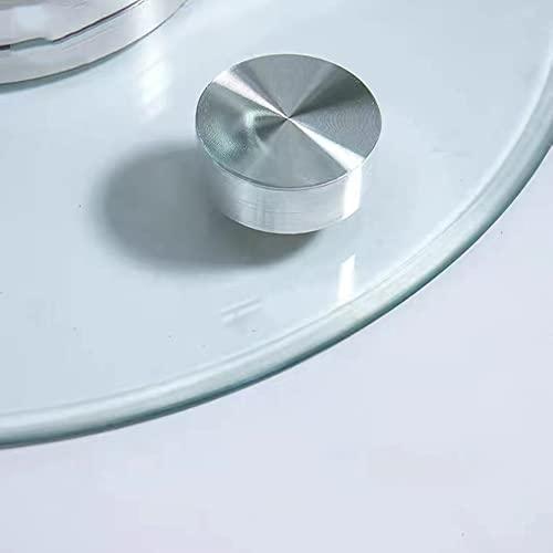 WEBUP WEBUP Large Glass Lazy Susan Table Turntable Rotating Tray Tabletop Serving Tray Clear Glass Serving Tray For Kitchen Island, Diameter: 60cm-100cm (Size : 24in/60cm)