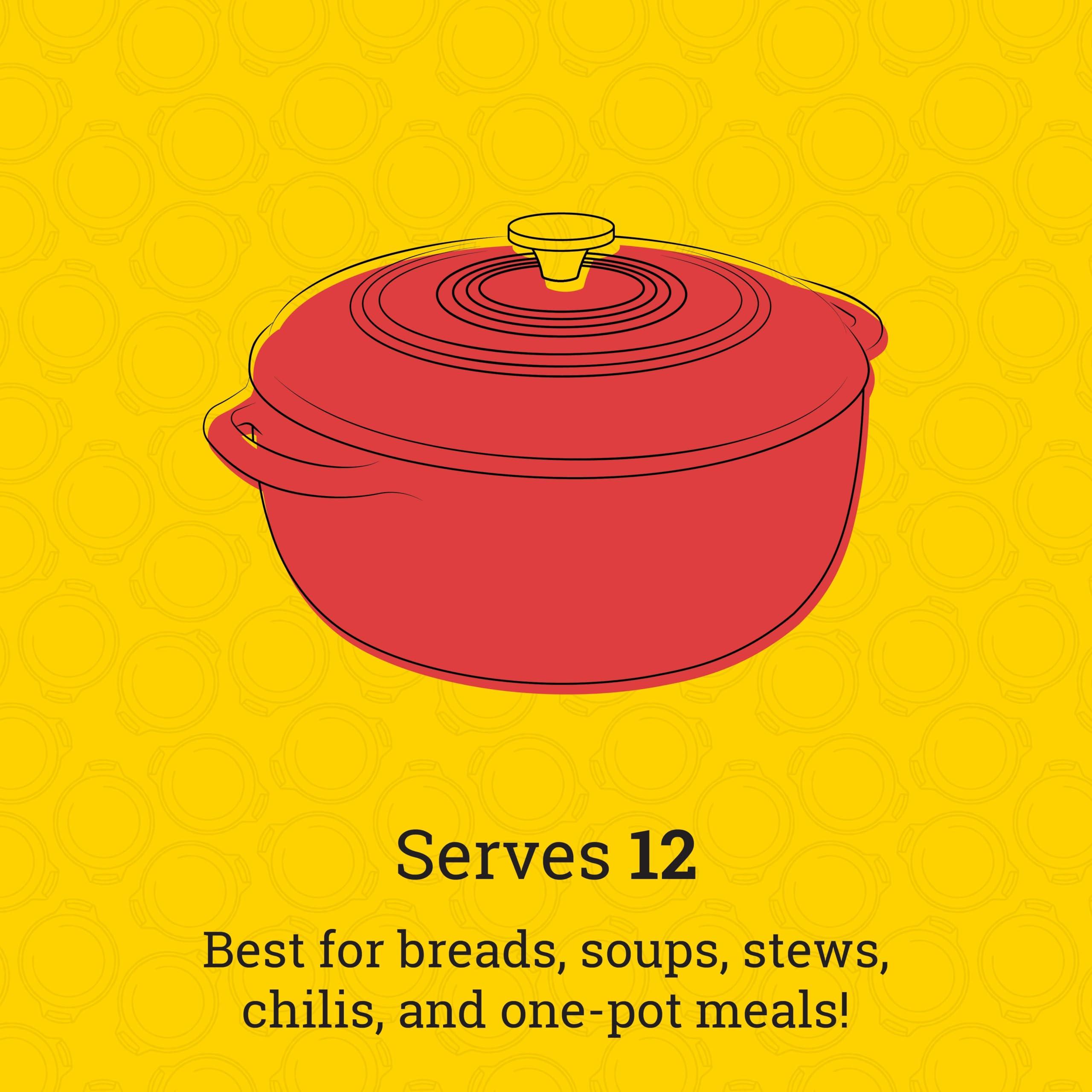 Lodge Lodge 6 Quart Enameled Cast Iron Dutch Oven with Lid Dual Handles Oven Safe up to 500 F or on Stovetop - Use to Marinate, Cook, Bake, Refrigerate and Serve Island Spice Red