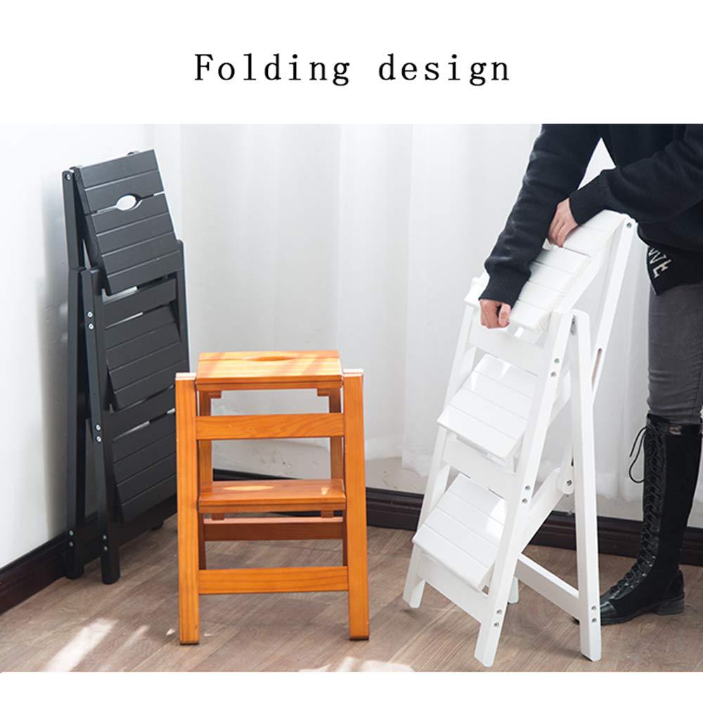 necessities Ladder Home Two-Story Ladder Shelf-Foldable Telescopic/Convenient Storage, Environmentally Friendly Solid Wood Ladder Wooden Folding Ladder
