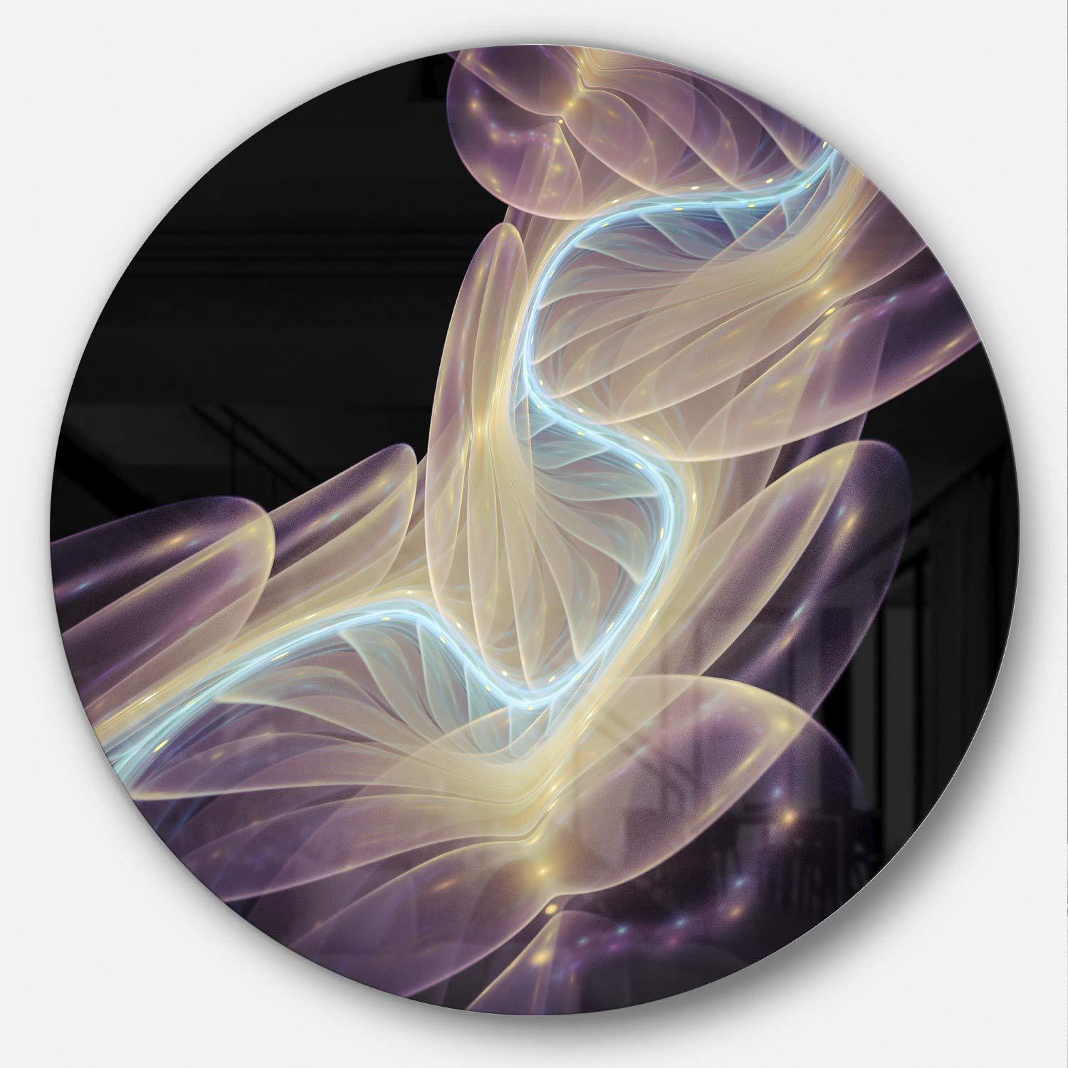 Design Art Designart Elegant Fantasy Fractal Design-Abstract Print Metal Artwork-Disc of 38, 38x38-Disc of 38 inch, Purple