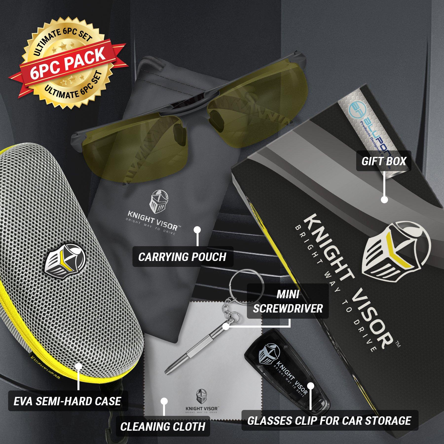 BLUPOND BLUPOND Night Vision Glasses for Driving For Men Women - Yellow Tint Anti Glare Glasses for Nighttime - Knight Visor